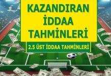 25.03.2024 Pazartesi 2.5 Üst banko iddaa kuponu