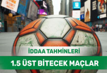 15 Ocak 2025 Çarşamba 1.5 Üst banko iddaa tahminleri