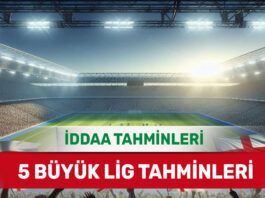 25 Ocak 2025 Cumartesi 5 Büyük Lig banko iddaa tahminleri
